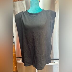 Structured Boxy Black Women's Muscle Top